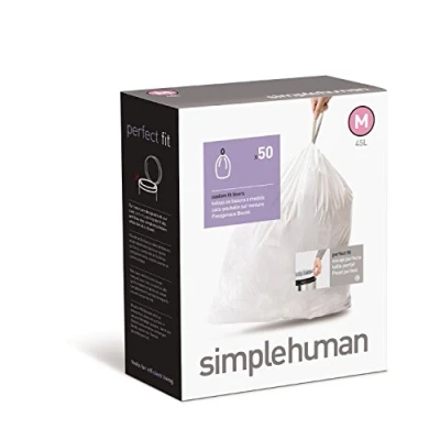 Image of simplehuman Custom Fit Trash Can Liner M, 45 L / 12 Gal, 50 Count Box
