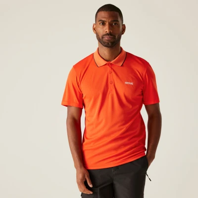Image of Regatta Men&#039;s Quick Drying Maverick V Active Polo Shirt Tangerine Tango, Size: 4XL