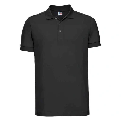 Image of Russell Athletic Mens Stretch Polo Shirt (Black) Size Small