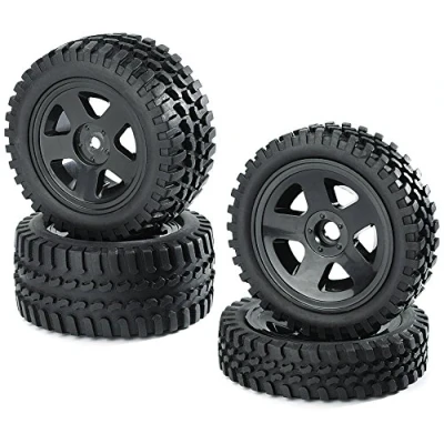 Image of Carson 500900027 All Terrain Buggy Tyres/Rim Set Black