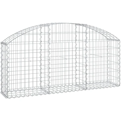 Image of vidaXL Arched Gabion Basket 150x30x60/80 cm Galvanised Iron