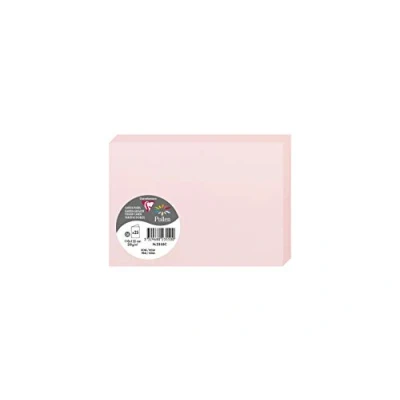 Image of Clairefontaine Ref 2355C Pollen Folded Card (Pack of 25 Sheets) 110 x 155mm Sized, 210gsm Card, Inkjet &amp; Laser Printer Compatible, Acid Free Pink