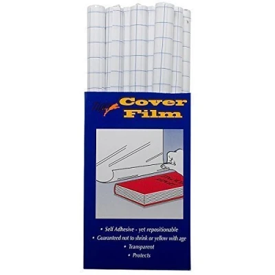 Image of 2X Tiger Quality Roll Clear Sticky Back Plastic Book Cover Film Adhesive Protector Fablon Size: 33cm x 1m