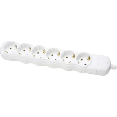 Image of Kopp 129401009 Protective Contact Socket Strip, 6 Way, without Cable and Plug, Arctic White