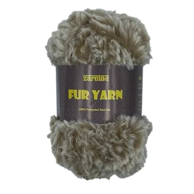 Image of Zarela Faux Fur Yarn Wool 50g (1225 Brown Fawn)