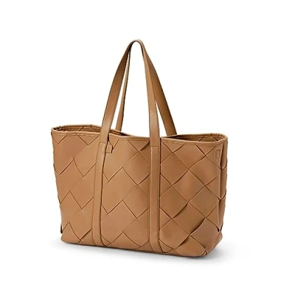 Image of Elodie Details Changing Bag Travel Canvas Tote with Buckles for Buggy and Mat Large, Caramel Brown, One Size