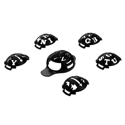 Image of 6Pcs Golf Ball Marker Draw Line Drawing Markers Liner Template Set Alignment Tool Monograms Black