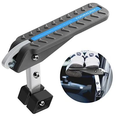 Image of TOOENJOY Car Door Step Adjustable 5 Gear Aluminum, Stand Pedal for Roof Access, Universal Fit Hook Most Car, Support Both Feet (Grey)