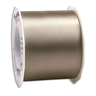 Image of Präsent Adria Satin Ribbon Taupe 72 mm Width, 25 m Length