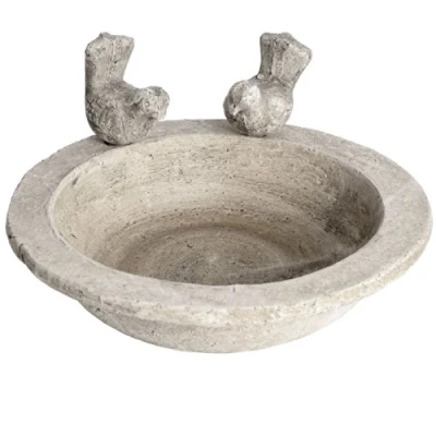 Image of Hill 1975 9030 Bird Bath Small, STONE, Multi Colour, One Size, 24.5 x 6cm