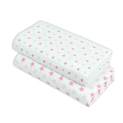 Image of MuslinZ Baby Muslin Squares, Soft, Breathable and Absorbent Newborn Receiving Blanket, Swaddles XL 100x90cms 100% Cotton (2 Pack) (Pink)