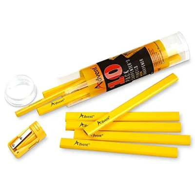 Image of Advent Carpenters Pencils Tub 10+ Sharpener Medium Lead ACP TUB10