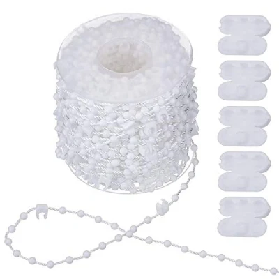 Image of 20 Meter Vertical Blind Chain, XCOZU Chain Blinds Accessories and 5 Pieces Cord Connector Roller Connectors, Bottom for 3.5 Inch/89 mm Slats