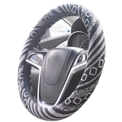 Image of Mayco Bell 2018 Ethnic Style Coarse Flax Cloth Automotive Steering Wheel Cover Anti Slip and Sweat Absorption Auto Car Wrap (G)