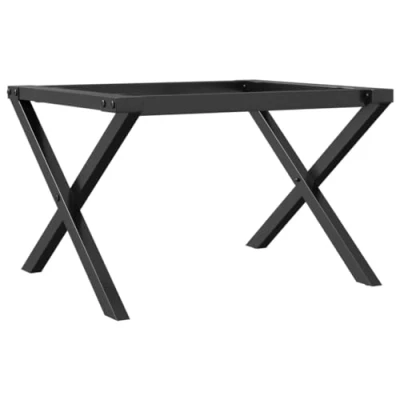 Image of vidaXL Cast Iron Coffee Table Legs X Frame 50x40x38cm Black Metal for DIY Industrial Design, Sturdy Supports Living Room, Office, Lounge Furniture