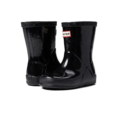 Image of HUNTER womens Original Short Gloss Boot Black Size: 8 UK