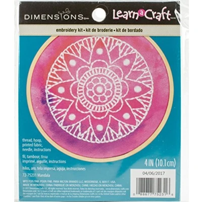 Image of Dimensions Embroidery Kit with Hoop: Crewel: Mandala, Various, One
