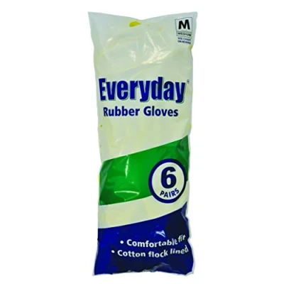 Image of Everyday Catering Rubber Gloves, Medium, 6 Pairs