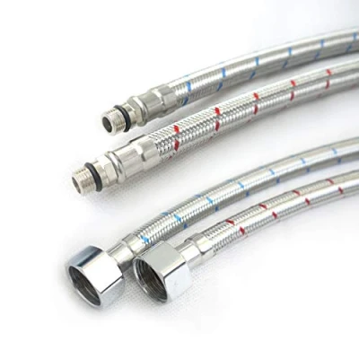 Image of 2 x M12 x1/2 BSP (600mm) Kitchen/Basin Monobloc Mixer Tap Connectors Flexi Pipes Tails