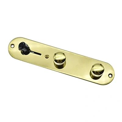 Image of KAISH Fully Loaded Control Plate Pre Wired 3 Way with Wiring Harness for Tele/Telecaster Gold