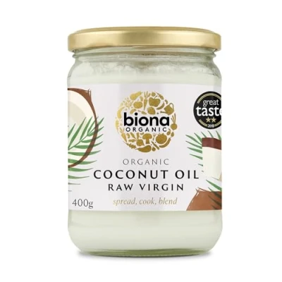 Image of Biona Organic Raw Virgin Coconut Oil 400g Great Taste Award 2024 Winner Versatile Cooking Ingredient &amp; Natural Beauty Product (Packaging may vary)