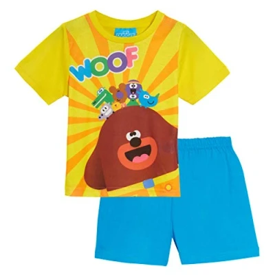 Image of Hey Duggee Boys Short Pyjamas Kids Squirrel Club Shortie Pjs Set Summer Nightwear Woof 3 4 Years