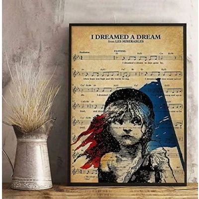 Image of Bioprocess I Dreamed A Dream Lyrics Poster Glossy Art Print Decor Wall Metal Sign 8x12 inches