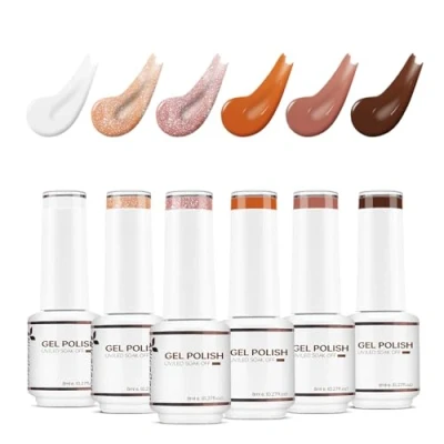 Image of Nicedeco Gel Nail Polish Set, UV/LED Soak Off Art Manicure Pedicure, Salon &amp; Home Use Long Lasting Easy to Apply 6pcs x 8ml Kit16