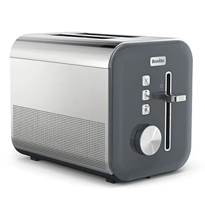 Image of Breville VTT968 High Gloss 2 Slice Toaster Grey &amp; Stainless Steel