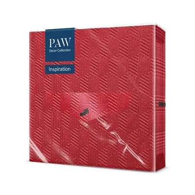 Image of Paw 3 Ply Napkins (33 x 33 cm) I Pack of 20 Paper Colourful Perfect for The Christmas Table Christmas, Special Occasions, Ornaments Inspiration Texture (Dark Red)