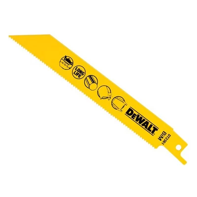 Image of DeWalt DT2361QZ 152mm Reciprocating Blade Bi Metal Fast Cuts Metals/Sheet Metals,Multi Colour,One Size