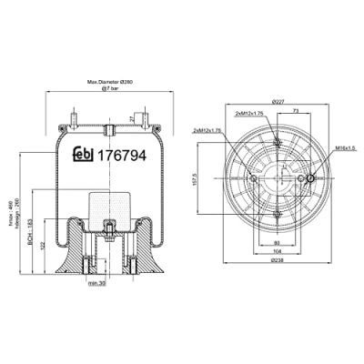 Image of 2037231 Boot, air suspension FEBI BILSTEIN 176794