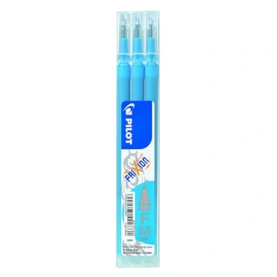Image of Pilot Refills for Frixion Clicker Rollerball 0.5 mm Light Blue, Pack of 3