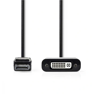 Image of Nedis DisplayPort DVI Cable Male D 24+1 Pin Female 0.2 m Black