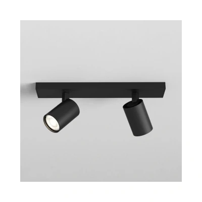 Image of Ascoli Twin Matt Black Spotlight Astro