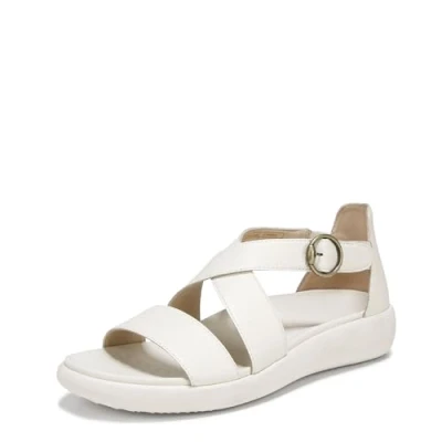 Image of Vionic Harmony RX Women&#039;s Flat Sandals with Arch Support Cream UK 6 Wide Fit