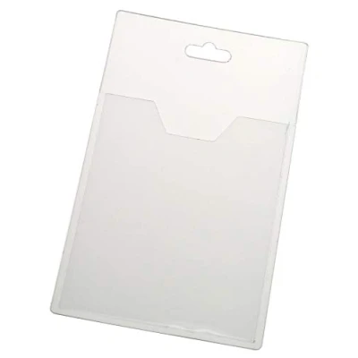 Image of EUROPEL Card Holder, Open, 60x90mm, 121293, Portrait, Transparent, 24 Pack.