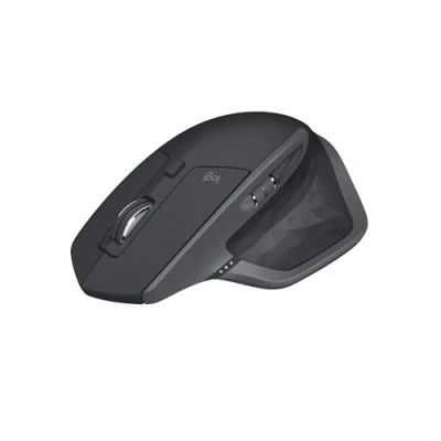 Image of Logitech MX Master 2S Wireless Mouse, Multi Device, Bluetooth or 2.4GHz with USB Unifying Receiver, 4000 DPI Any Surface Tracking, 7 Buttons, Fast Rechargeable, Laptop/PC/Mac/iPad OS Black