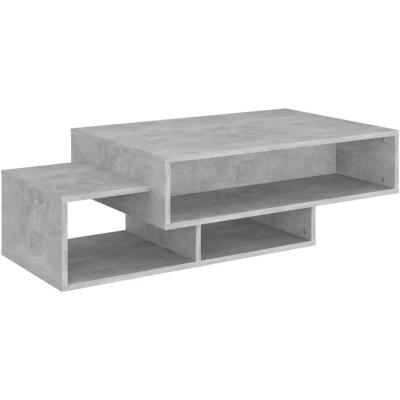 Image of vidaXL Grey Coffee Table in Concrete Design Engineered Wood Rectangular with Ample Storage Space Stylish Scandinavian Living Room Furniture