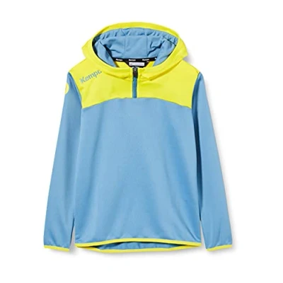 Image of Kempa Emotion 2.0 Quarter Zip Hoodie Men&#039; S Dove Blue/Lime Yellow, X Large