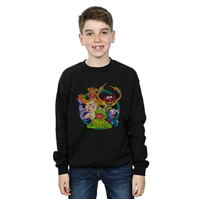 Image of Disney Boys The Muppets Group Circle Sweatshirt Black 5 6 Years