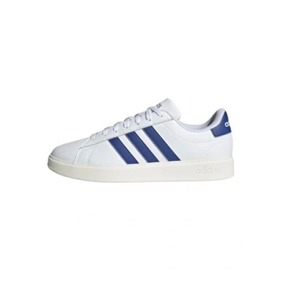 Image of adidas Men&#039;s Grand Court 2.0 Shoes, FTWR White/semi Lucid Blue/core White, 13.5 UK