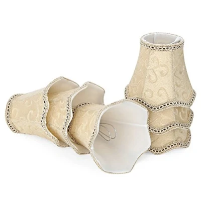 Image of PIANUO Set of 6 Clip On Lamp Shade Kit Little Upright Candle Chandelier Drop Light Lampshade (Dia. 75 * 130mm, Height 120mm) (03)