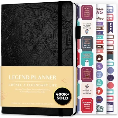 Image of Legend Planner Weekly &amp; Monthly Life to Hit Your Goals Live Happier. Organizer Notebook Productivity Journal. A5 (Black)