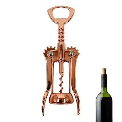 Image of Premium Twin Lever Corkscrew in Elegant Copper Finish Effortlessly Uncork Your Favorite Wines (1, Copper)