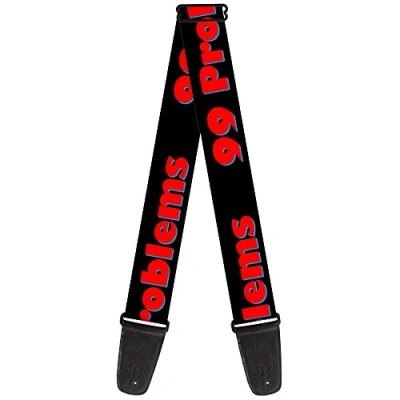 Image of Buckle Down GS W30010 &quot;99 PROBLEMS Black/Red&quot; Guitar Strap
