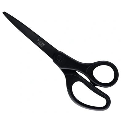 Image of Leitz Titanium Scissors, Right or Left Handed (Ambidextrous), 205 mm, Non Stick, Office Stationary, Ergonomic Handle, Black