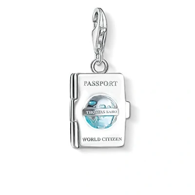 Image of Thomas Sabo Women Charm Pendant Passport Club 925 Sterling Silver 1233 007 17