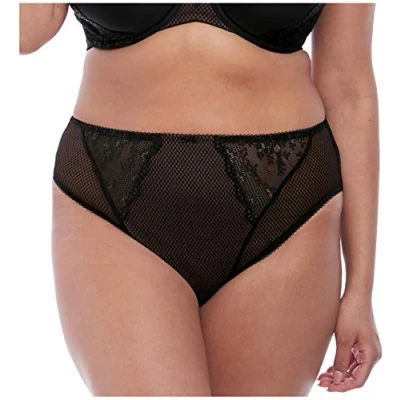 Image of Elomi Womens Charley High Leg Brief Black Cotton Size Medium