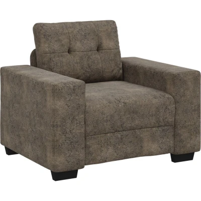 Image of vidaXL Dark Grey Faux Leather Sofa Chair 59 cm